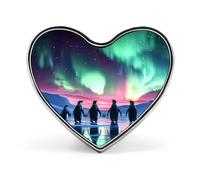 Aurora Borealis - Bonito broche de corazón de pingüino para solapa y corbata, accesorios de vestir, boda, cumpleaños, para hombres y mujeres, Love form, Metal