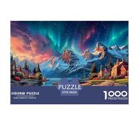Aurora Borealis Ciudad Puzzle Hermosa 1000 Piezas Pasatiempo Creativo Clásicos Regalos Obra De Arte Rompecabezas Juguetes Desafiantes para Adultos Y Niños 38x26cm/1000pcs