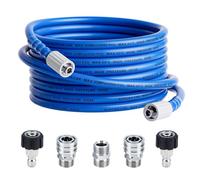 AURORA CAR Manguera de lavado a presión de 25 pies x 1/4 pulgadas, resistente a torceduras con kit de conexión rápida M22-14 mm y 3/8 pulgadas, manguera de repuesto de 4000 PSI para electricidad y gas