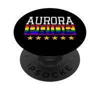 Aurora Colorado Pride Gay Lesbianas Queer LGBT Rainbow Flag PopSockets PopGrip Adhesivo