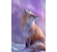 Aurora Fox Journal: A Magical Notebook Featuring a Realistic Fox Under the Aurora Borealis Sky with Swirls, Glitter, Snow, and Soft Purple Light - ... Writing, Reflection, and Creative Expression