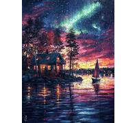 Aurora Nocturna Puzzle 2000 Piezas, Rompecabezas Adultos Puzzle, Desafiante Puzzles de Decoración Juego de, Entretenimiento Juego Educativo para Toda la Familia, para Regalo Decoración DX0YL7-485