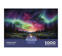 Aurora Noruega para La Familia: 1000 Pcs Cartulina Premium Conjunto De Rompecabezas Valle Aurora Juego Divertido Y Desafiante & Puzzle De Decoración Hermoso, Regalo De Cumpleaños