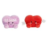 Aurora Palm Pals Valentine Heart - Paquete de 2 piezas de peluche de 5 pulgadas, Be Mine y Paolo Cupid