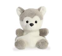 Aurora Palm Pets, Busky el Husky Perro Suave Juguete, 33474, 5 Pulgadas, Gris y Blanco