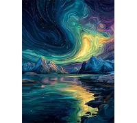 Aurora Pintar por Numeros Adultos, Abstracción Niños Pintar con Numeros Premium, Creativa Actividades, Ideal para Decoración Hogar y Regalo de Festivos, Lienzos para Pintar Sin Marco 50x70cm z-228