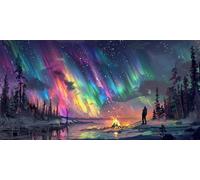 Aurora Pintar Por Numeros Adultos NiñOs Kits, Árboles Pintura Por NúMeros Kit Completo De Cuadro Sobre Lienzo Con Pintura Acrilica, Decoracion Hogar Para SalóN, Dormitorio, Sin Marco 80x120cm U-465