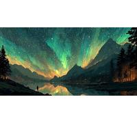 Aurora Pintar Por Numeros Adultos NiñOs Kits, Estrellas Pintura Por NúMeros Kit Completo De Cuadro Sobre Lienzo Con Pintura Acrilica, Decoracion Hogar Para SalóN, Dormitorio, Sin Marco 100x200cm U-467