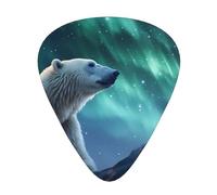 Aurora Polar Bear Prints - Juego de 12 púas de guitarra con 3 grosores diferentes, adecuadas para guitarras eléctricas y acústicas