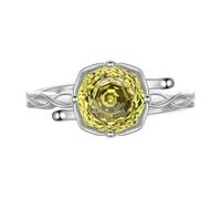 Aurora Tears DR0163 - Anillos ajustables de plata de ley 925 con piedra natal de color rosa, anillo abierto con circonita cúbica de corte rosa, regalos para mujeres y hombres, Plata, Zirconia cúbica