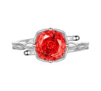 Aurora Tears DR0163 - Anillos ajustables de plata de ley 925 con piedra natal de color rosa, anillo abierto con circonita cúbica de corte rosa, regalos para mujeres y hombres, Plata, Zirconia cúbica