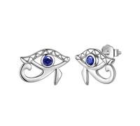 Aurora Tears Egyptian Eye of Horus Necklaces/Stud Earrings/Jewelry Set 925 Sterling Silver Evil Eye Pendant/Earring/Set Jewelry for Men and Women
