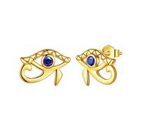 Aurora Tears Egyptian Eye of Horus Necklaces/Stud Earrings/Jewelry Set 925 Sterling Silver Evil Eye Pendant/Earring/Set Jewelry for Men and Women