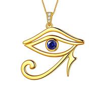 Aurora Tears Egyptian Eye of Horus Necklaces/Stud Earrings/Jewelry Set 925 Sterling Silver Evil Eye Pendant/Earring/Set Jewelry for Men and Women