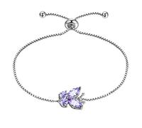Aurora Tears Juego de collar y pendientes de mariposa de plata de ley 925 con piedra natal, colgante de citas, regalos para mujeres y niñas, 20 centimeters, Plata de ley