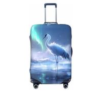 Aurora Winter Crane Serenity - Fundas protectoras elásticas para equipaje de 45,7 a 81,3 cm, Black, X-Large
