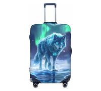 Aurora Wolf Frozen Lake A - Fundas elásticas para equipaje de viaje, 45,7 a 81,3 cm, Black, L
