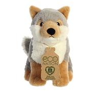 Aurora World Animals Aurora, 35006, Eco Nation, Lobo,24cm, Peluche, (Gris/Blanco/Marrón), Color (Grey/White/Brown), único