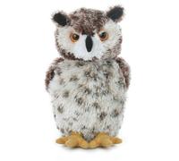 Aurora World-Aurora, 30535, Osmond The Owl Mini Flopsie, 20 cm, Peluche, Blanco y Marrón, Color White and Brown