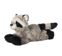 Aurora World Aurora, 31718, Mini Flopsies Rascal Mapache, 20 cm, Peluche, Negro y Blanco, Blanco y Negro