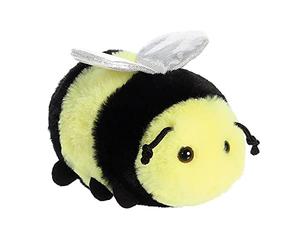 Aurora World-Aurora, 31858, Mini Flopsie Beeswax Bee, 20.5cm Peluche ecológico, Negro y Amarillo, Color Black & Yellow