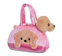 Aurora World Peluche Perro Labrador Fancy PAL Peekaboo 61365 Rosa y marrón
