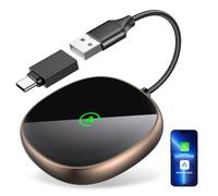 AuroraLink Adaptador inalámbrico CarPlay para iPhone, sin retraso, fácil configuración, WiFi, universal, USB, para Apple Car Play iOS10+ Android Auto