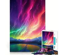 Auroras boreales, montañas, 1000 Piezas, Rompecabezas para Adultos, Regalos, Mejora la Memoria, relajación Mental, Corte Premium, cálida Sorpresa (38x26cm)