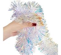 Aurorava Guirnalda de oropel adornos de Navidad, guirnaldas de película de luz polar de alta calidad para decoración, decoración reflectante de fiesta de Navidad de varios colores