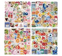 Auroriel 200 calcomanías estéticas vintage para alimentos, calcomanías retro de frutas para laptop, álbumes de recortes, diario, botella de agua, calcomanías de vinilo impermeables para niños