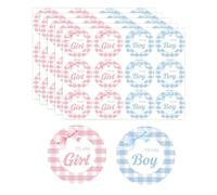 Auroriel 60 Etiquetas Autoadhesivas De Papel En Forma Redonda De 5 Cm con Diseño De Lazos Rosas Y Azules para Revelación De Género En Fiestas para Niños O Niñas