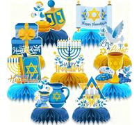 Auroriel 9 Piezas Decoración de Mesa de Panal Chanukka Centro de Mesa con Dreidel Menora Feliz Decoración de Hanukka para Mesa Fiesta Cena en Casa Festejo Judío Suministr