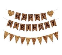 Auroriel Gepard Print Decoración de Fiesta de Cumpleaños, Banner de Feliz Cumpleaños de Leopardo para Niñas y Mujeres Decoración de Fiesta de Cumpleaños Tema Jungle Decor