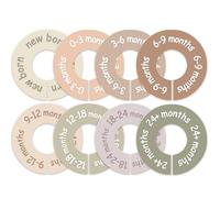 Auroriel Perchas para Bebés Divisores de Ropa en Tonos Tierra Perchas Redondas para Bebés para Barra de Armario Organizador y Decoración para Habitación Infantil