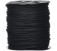 Auroris 100 m Rollo Cinta de algodón, Redonda 2 mm, Negro