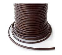 Auroris 100 m Rollo Cinta de Piel, Redondo 2 mm de diámetro, Color marrón