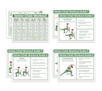 Auroscent Póster de entrenamiento para silla de ejercicio para personas mayores, estiramiento de 30 días y tabla de ejercicios sentados suaves