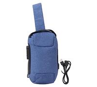 AurSoltriad Bolsa de eslinga compacta e impermeable, a prueba de arañazos y de uso diario; mochila minimalista para el pecho y el hombro con candado de combinación antirrobo; pequeña bolsa (Azul)