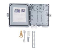 AurSoltriad Caja de distribución de fibra óptica de 12 núcleos, caja divisoria FTTH impermeable con adaptadores SC y FC PLC, caja de empalme de fibra óptica de montaje en pared para uso en
