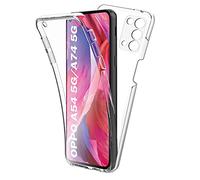 AURSTORE Coque pour Oppo A54 5G / A74 5G / A93 5G Protection intégrale Avant + Arrière en Rigide, Housse Etui Pochette Tactile 360 Degré (Transparent)