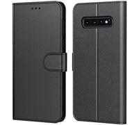 AURSTORE Etui Coque pour Samsung Galaxy S10 Protection Etui Housse Premium en Cuir PU,Fermeture Magnétique,Plusieurs Couleurs Disponible pour Galaxy S10 (6,1 Pouces) (Book Noir)