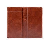 Aurya Fundas de cuero para chequera personal, soporte para chequera con divisor de vinilo gratis, cubierta de chequera para cheques duplicados para hombres y mujeres, Canela, Right Hand Writing