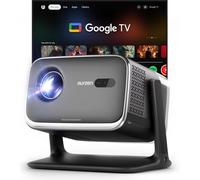 Aurzen Boom Mini Proyector para Exterior con Google TV, Dolby Audio de 20 W | Compatible con 4K, cine en casa, 500 lúmenes ANSI, Wi-Fi y Bluetooth, enfoque TOF