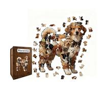 Aus Holz Für Erwachsene - 120 Teile Holz Hundeförmiges Puzzle | Kinder H undeförmiges Legespie l,Für Gehirntraining Hobby Party Treffen Erwachsene Kinder AB 6 Jahren Zuhause