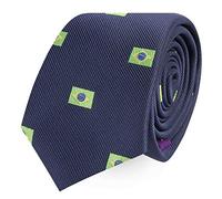 AUSCUFFLINKS Corbata Deportiva y Especializada Para Hombre | Delgada Tejida | Regalo Para Compañeros de Trabajo, Bandera de Brasil, M