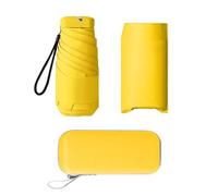 AUSDINAUTO Mini paraguas - Resistente al viento e impermeable - Ideal para lluvias y acuazones, amarillo, Mini