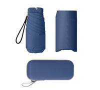 AUSDINAUTO Mini paraguas - Resistente al viento e impermeable - Ideal para lluvias y acuazones, azul navy, Mini