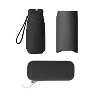 AUSDINAUTO Mini paraguas - Resistente al viento e impermeable - Ideal para lluvias y acuazones, negro, Mini