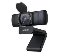 AUSDOM Cámara Web, Cubierta de privacidad, cámara Web USB Plug and Play para computadora Pro Streaming/Enseñanza en línea/videollamadas/Zoom/Skype (ferroso-1080p)
