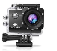 AUSHA Cámara deportiva 4K Ultra HD DV resistente al agua con 16.0 megapíxeles, 4K a 30 fps, soporte de tarjeta 64G tf, WiFi, ángulo de 170 grados, negro (cámara de acción deportiva 4K)